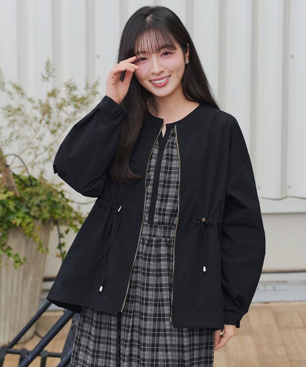 Tiaclasse メモリーノーカラードロストブルゾン ブラック