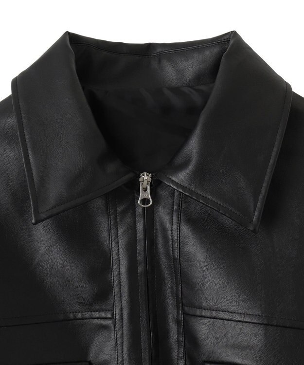 WEGO PUショートブルゾン ブラック