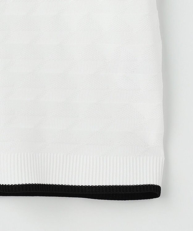 23区GOLF 【MEN】フラッグジャガードニットポロシャツ ストレッチ 半袖 ホワイト系