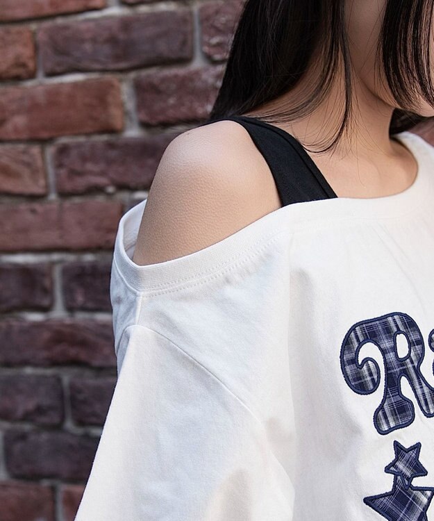 WEGO タンクレイヤードワンショルビッグT ホワイト