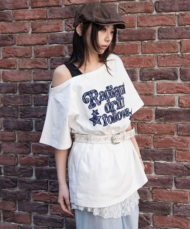 WEGO タンクレイヤードワンショルビッグT ホワイト