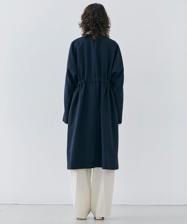 BEIGE， 【洗える】PORDIC / ノーカラードルマンロングコート Navy