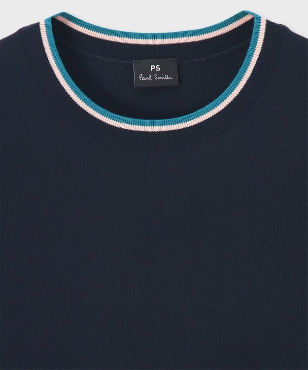 Paul Smith 【洗える】フレアスリーブ 半袖ニット ネイビー