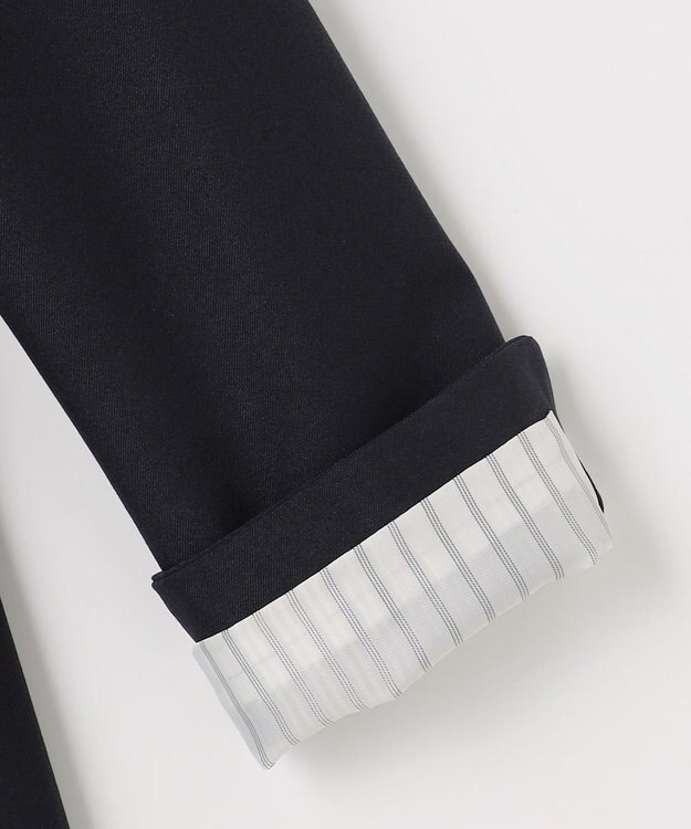 ANY SIS S 褒めらレディストレッチ カラーレス ジャケット ネイビー