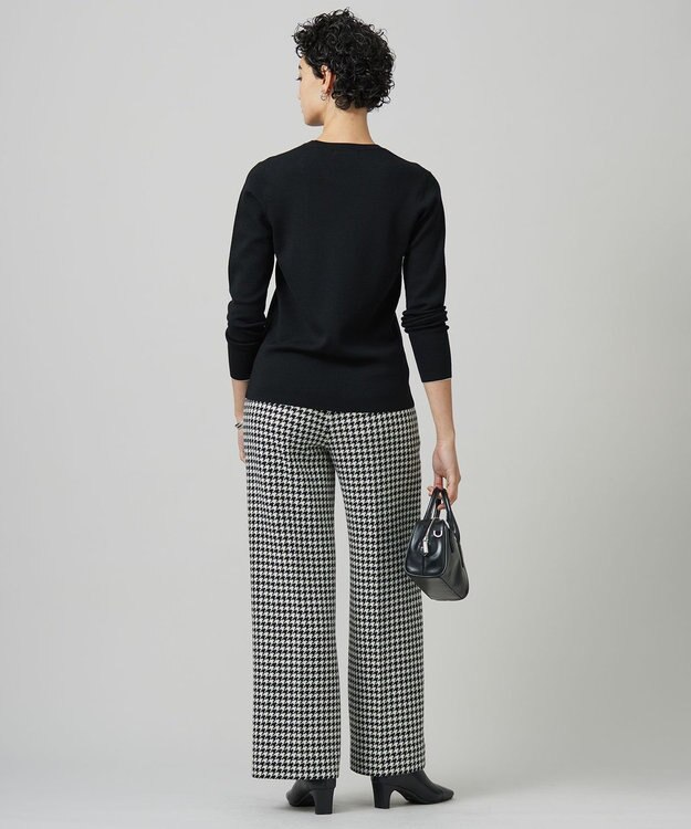 ICB 【洗える】 エクストラファインメリノ クルーネックプルオーバー ブラック系