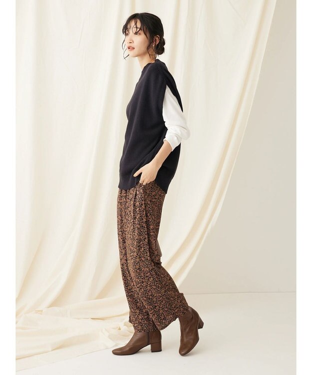 CRAFT STANDARD BOUTIQUE 洗える クルーネックニットベスト Black