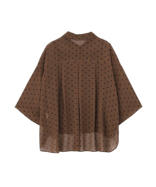 YECCA VECCA 【2点SET】キャミ付きシアードットシャツ Brown