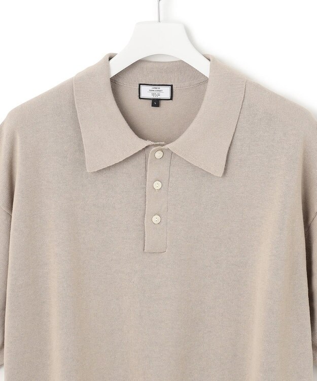 J.PRESS YORK STREET 【UNISEX】リラックス ニットポロシャツ ベージュ系