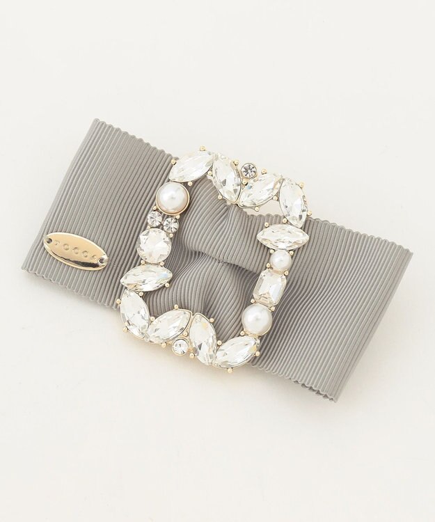 TOCCA 【ブローチ取り外し可】BIJOUX FURTIPPET ティペット ライトグレー系