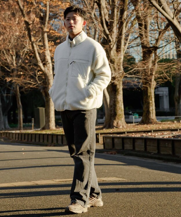 SHARE PARK MENS 【UNISEX】ボアフリースジャケット（L・XLサイズ） ホワイト
