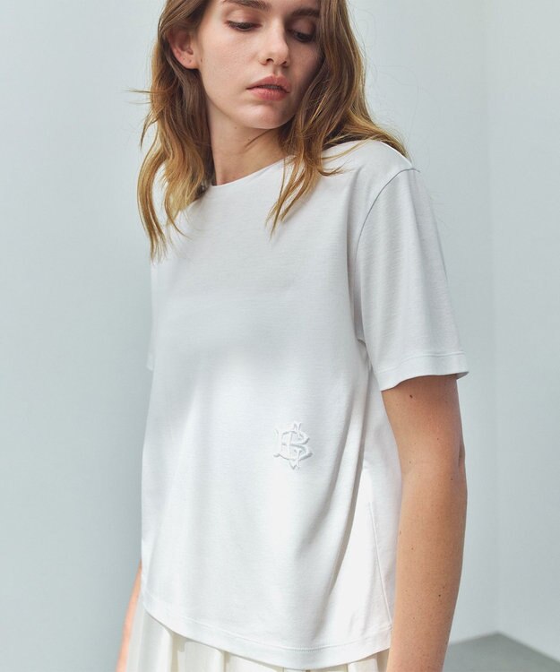BEIGE， COOKE / オリジナルロゴ刺繍Tシャツ Off White