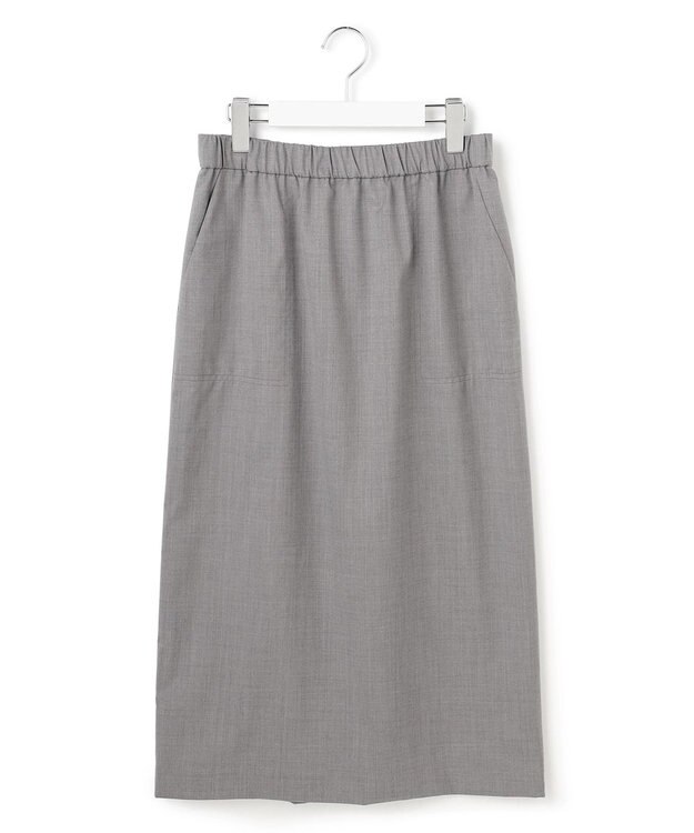 ICB 【洗える】T/Wブロード ナロースカート ライトグレー系