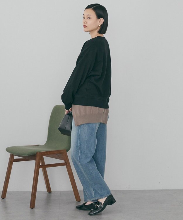 AMERICAN HOLIC ワンポイントサガラ刺繍裏毛プルオーバー Black