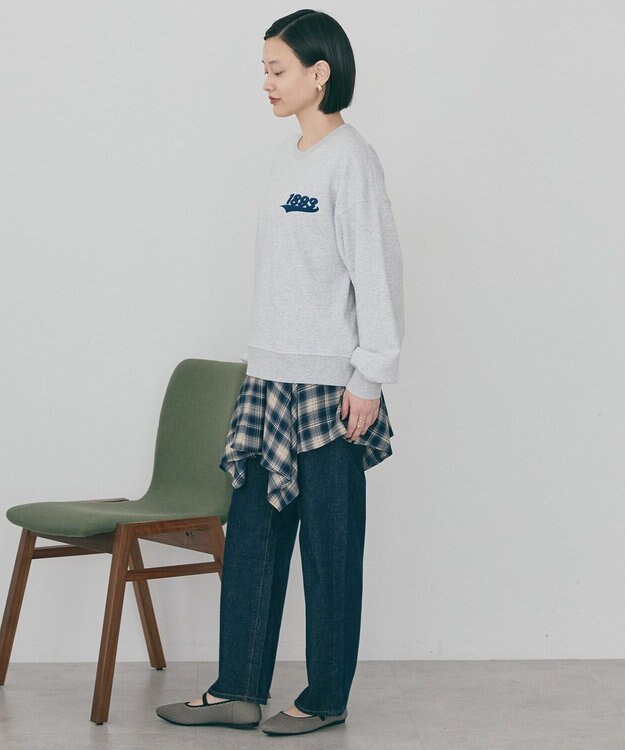 AMERICAN HOLIC ワンポイントサガラ刺繍裏毛プルオーバー Gray Mixture