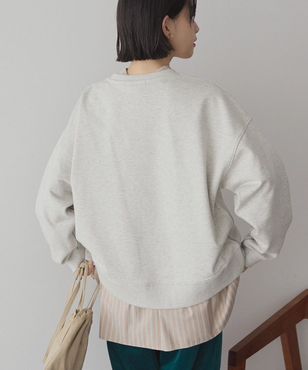 AMERICAN HOLIC 配色ライン裏毛プルオーバー Oatmeal