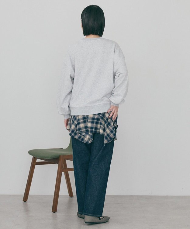 AMERICAN HOLIC ワンポイントサガラ刺繍裏毛プルオーバー Gray Mixture