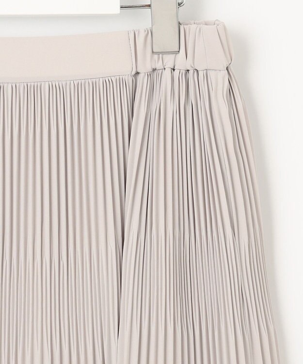 自由区 L 【ご好評につき追加生産・セットアップ対応・洗える】ライトサテンプリーツ スカート ライトグレー系