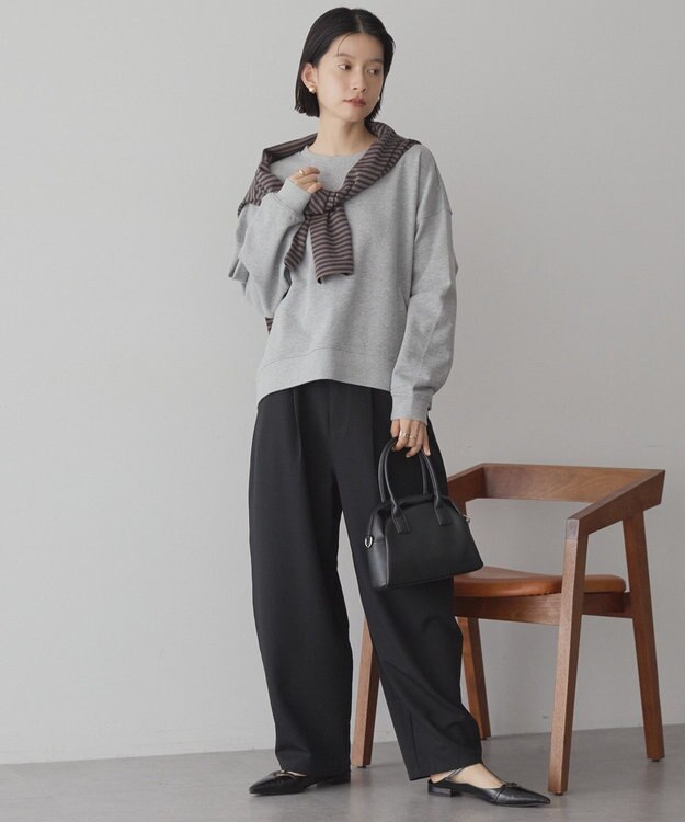 AMERICAN HOLIC 配色ライン裏毛プルオーバー Light Gray Mixture