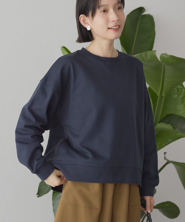 AMERICAN HOLIC 配色ライン裏毛プルオーバー Navy