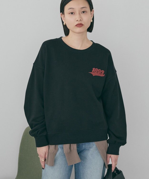 AMERICAN HOLIC ワンポイントサガラ刺繍裏毛プルオーバー Black