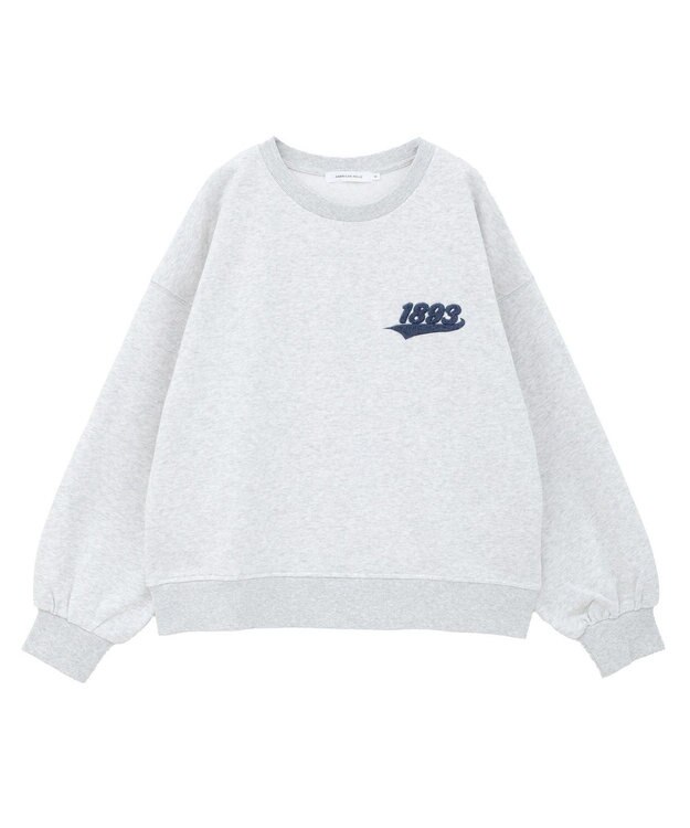 AMERICAN HOLIC ワンポイントサガラ刺繍裏毛プルオーバー Gray Mixture