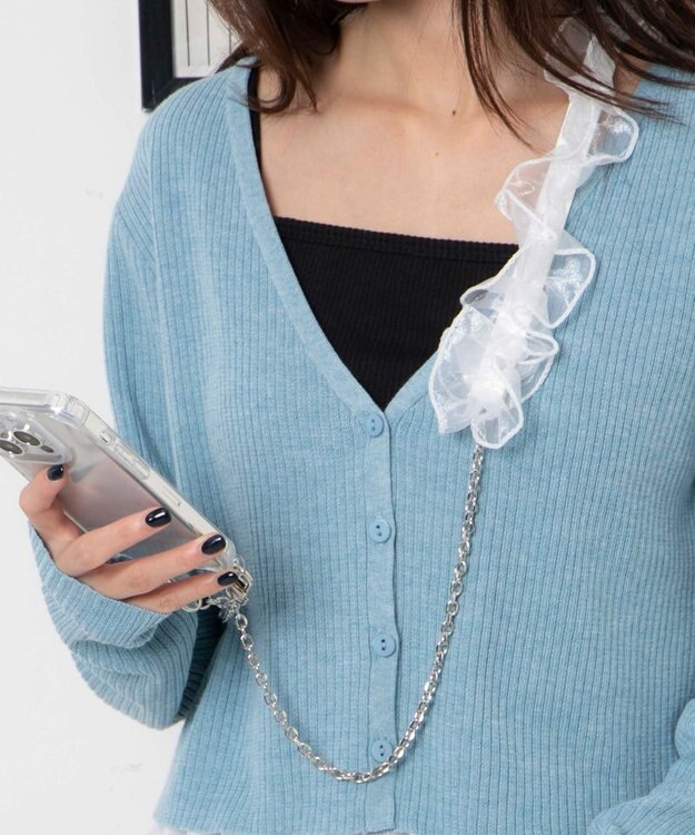 WEGO フリルチェーンストラップ ホワイト