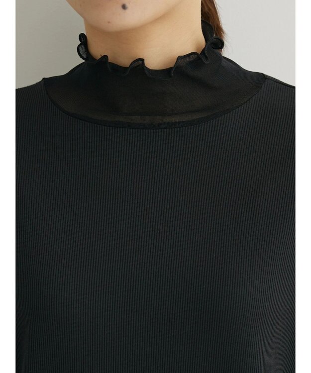 Green Parks ・ｎｏｖｅｍ９　リブ×シアーハイネック Black