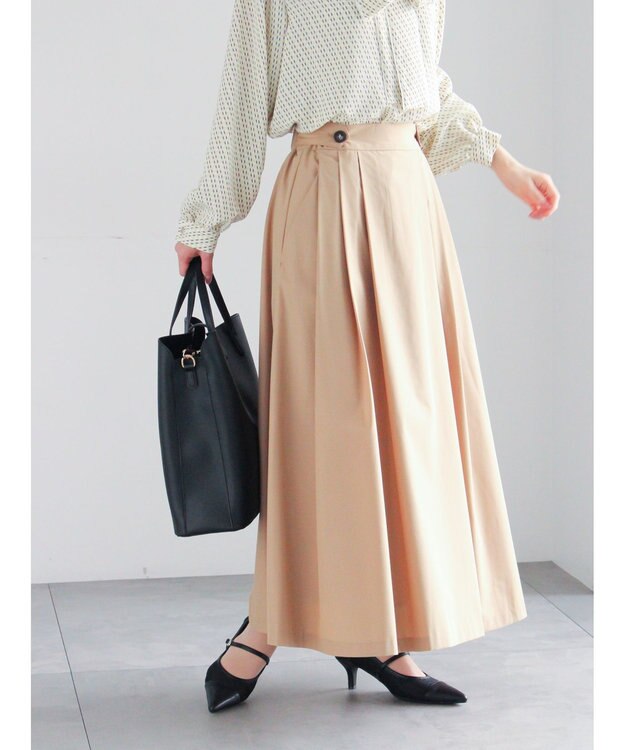 Te chichi タイプライタータックフレアスカート ベージュ