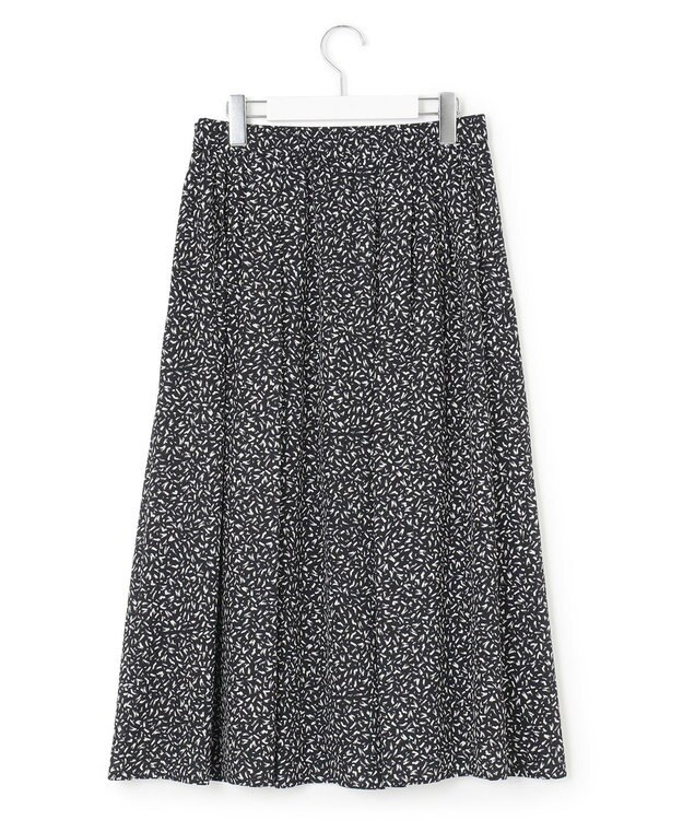 23区 S 【接触冷感/吸水速乾】ペインティングプリント スカート ネイビープリント