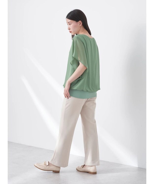 earth music&ecology シアードッキングドルマンブラウス Light Green