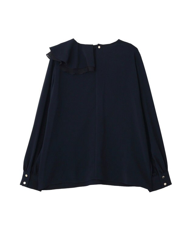 YECCA VECCA アシメラッフルブラウス Navy