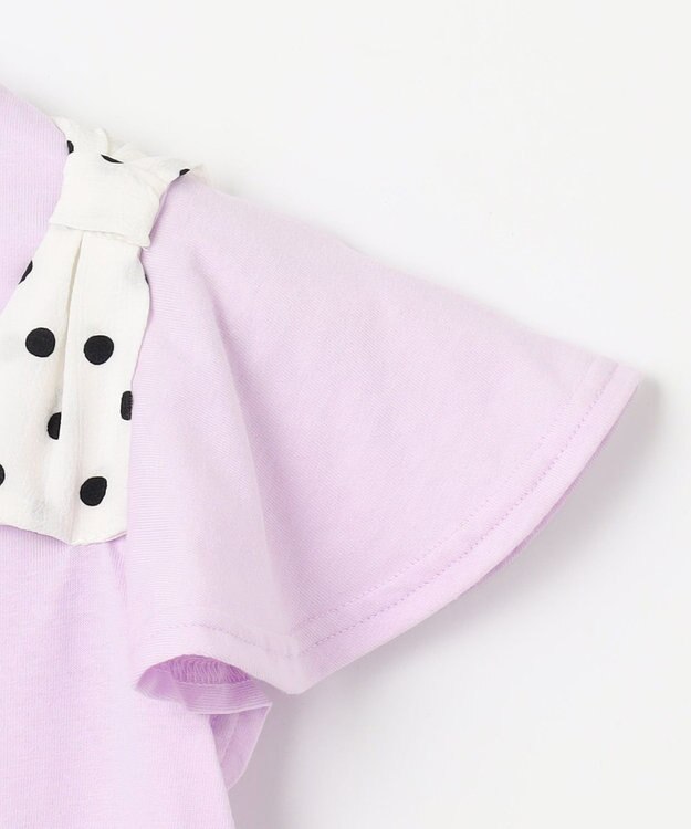 ANY KIDS ひんやりクール 肩リボンTシャツ ラベンダー