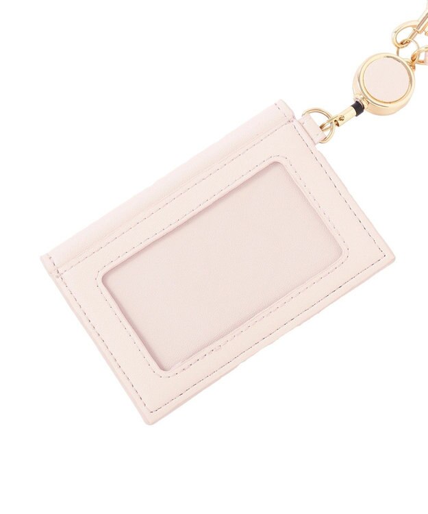 Maison de FLEUR リール付きビジューカードポケットパスケース Pink