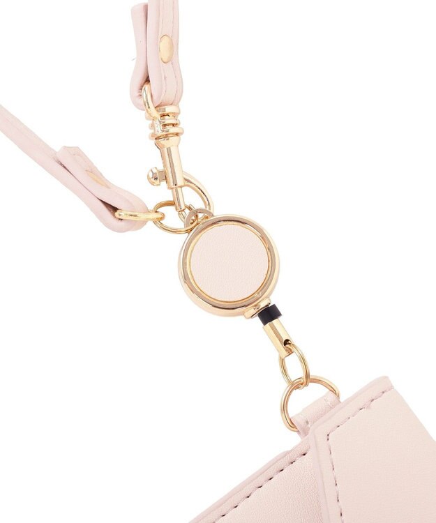 Maison de FLEUR リール付きビジューカードポケットパスケース Pink