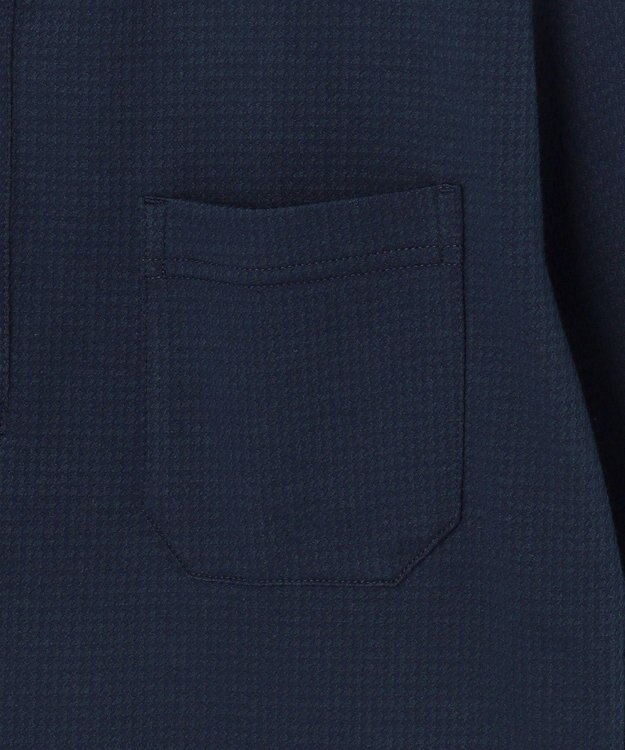 JOSEPH ABBOUD 【オーガニックコットン使用・JAPANファブリック】ミニ千鳥サッカー ポロシャツ ネイビー系