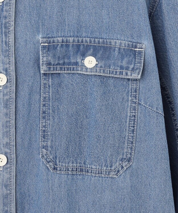 J.PRESS YORK STREET 【WOMEN】デニムロングシャツ ワンピース ダルブルー系