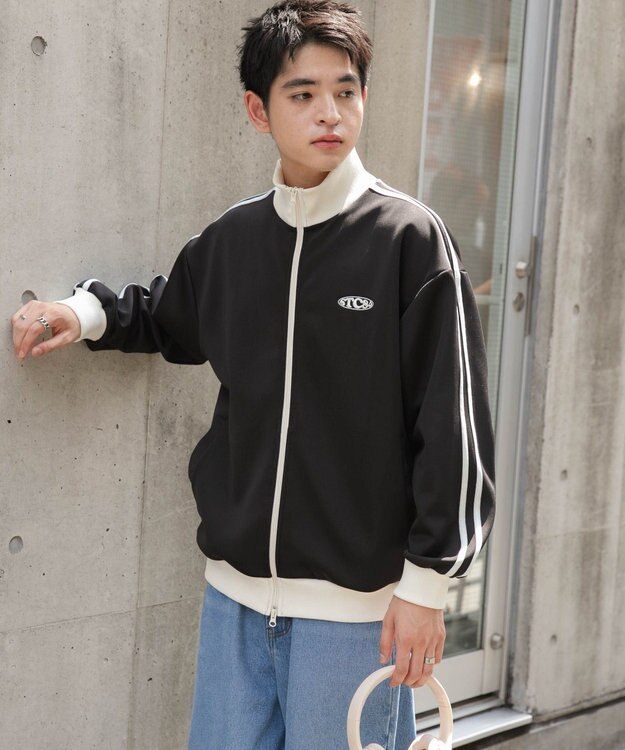 WEGO 【ユニセックス着用ITEM】ライントラックジャケット ブラック