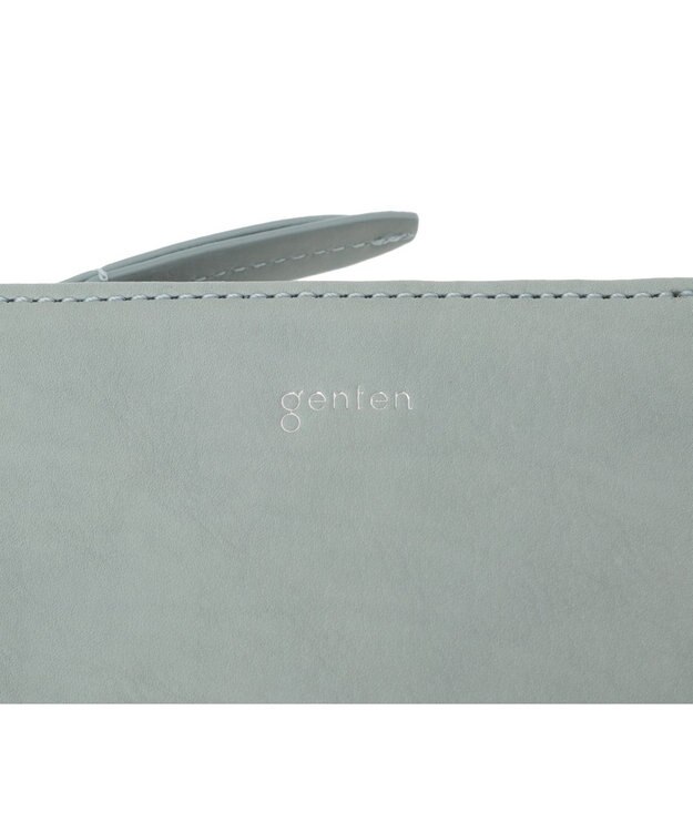 genten ピア Lファスナー二つ折り財布 ライトブルー