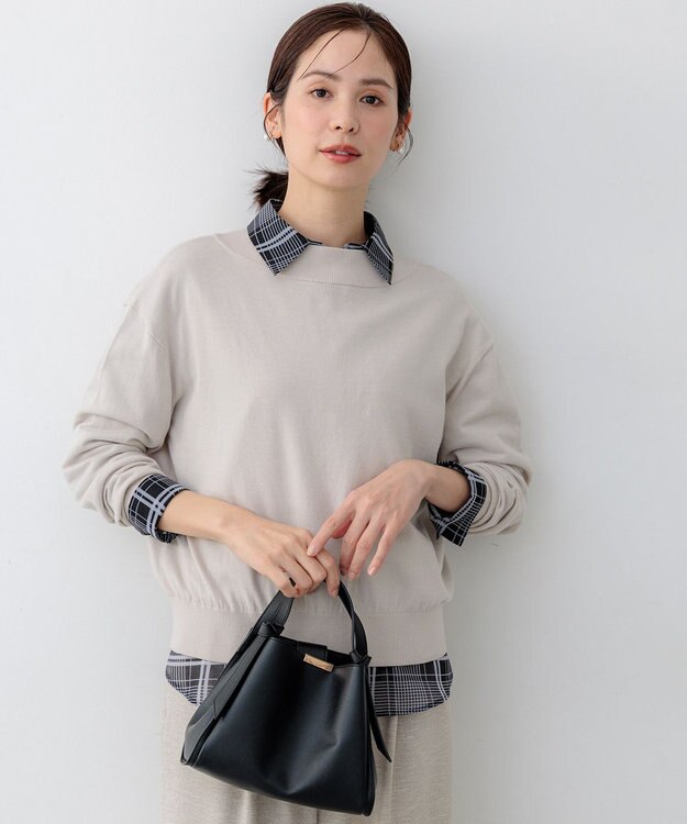 組曲 【WEB限定】コットンニット プルオーバー サンドベージュ系