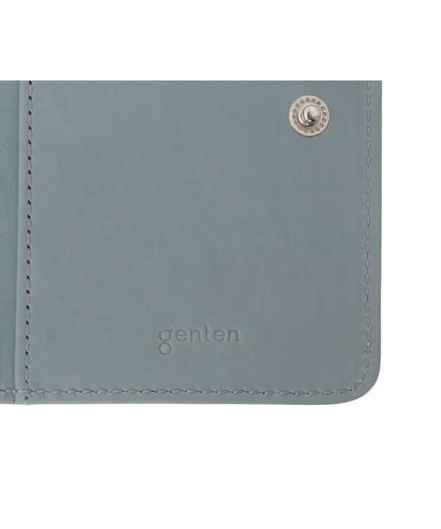 genten ピア Lファスナー二つ折り財布 ライトブルー