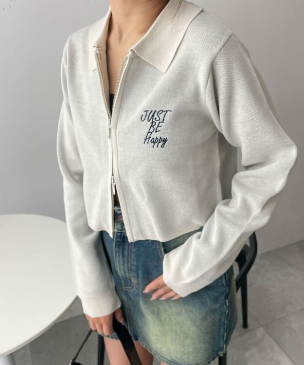 WEGO WZIPスターモチーフニット オフホワイト