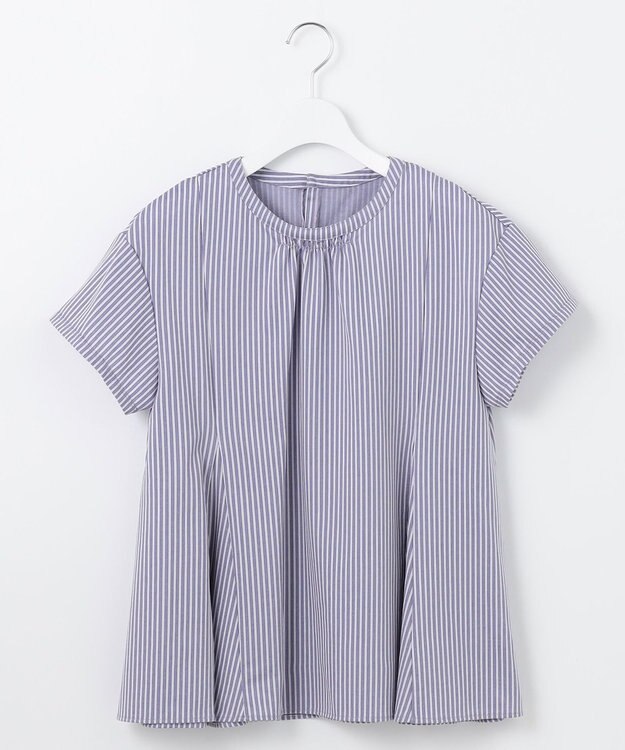 J.PRESS LADIES 【WEB限定・洗える】ストライプジャージー フレア カットソー 【WEB限定】パープルストライプ系