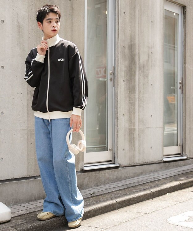 WEGO 【ユニセックス着用ITEM】ライントラックジャケット ブラック