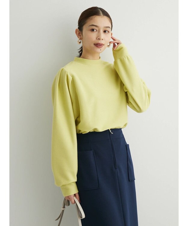 Green Parks リップル袖タックボリュームプルオーバー Yellow