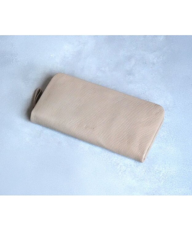 genten ゴートベーシック ラウンド長財布 サンドベージュ