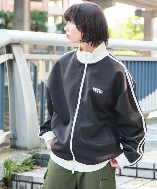 WEGO 【ユニセックス着用ITEM】ライントラックジャケット ブラック