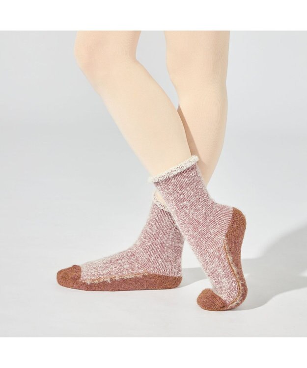 Chacott ふわふわオーバーソックス(アルパカ糸使用) アンティックローズ