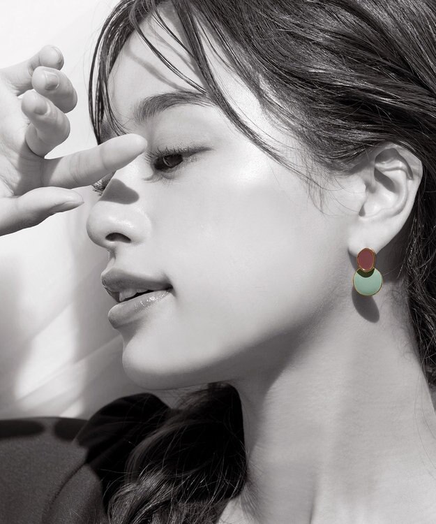 Tiaclasse 2トーンピアス レッド×ミント