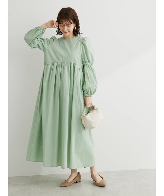 Green Parks ・Ｐｅｔｉｔ　Ｆｌｅｕｒウ゛ィラーゴスリーブワンピース Mint Green