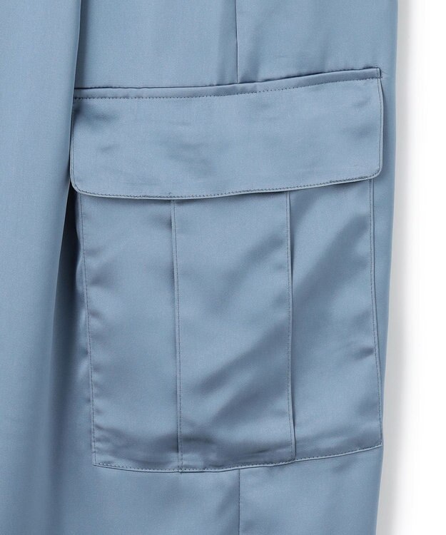 UNFILO L サテン カーゴパンツ スモーキーブルー